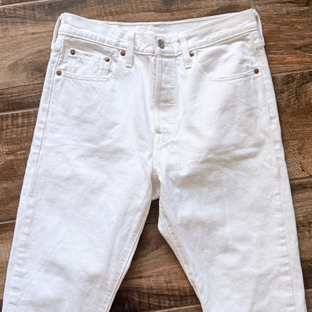 Levi's Women's 501 High Rise Raw Hem Skinny Jeans,Crystaline White, 28 - Picture 9 of 12
